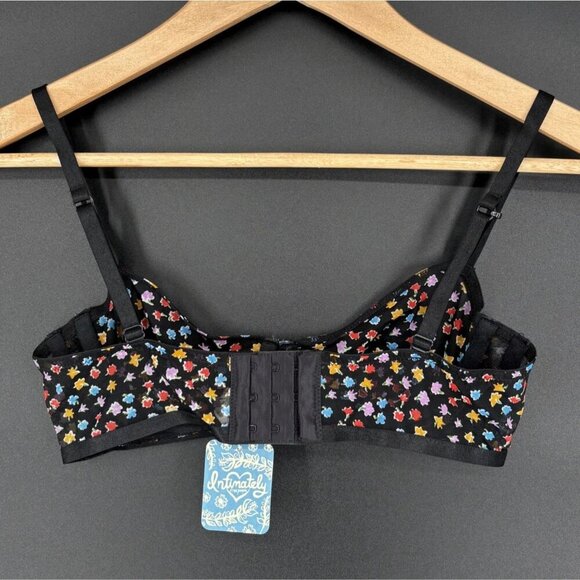 NWT Intimately Free People Black Floral Sheer Bralette Size 32B Black Ditsy - Picture 3 of 5
